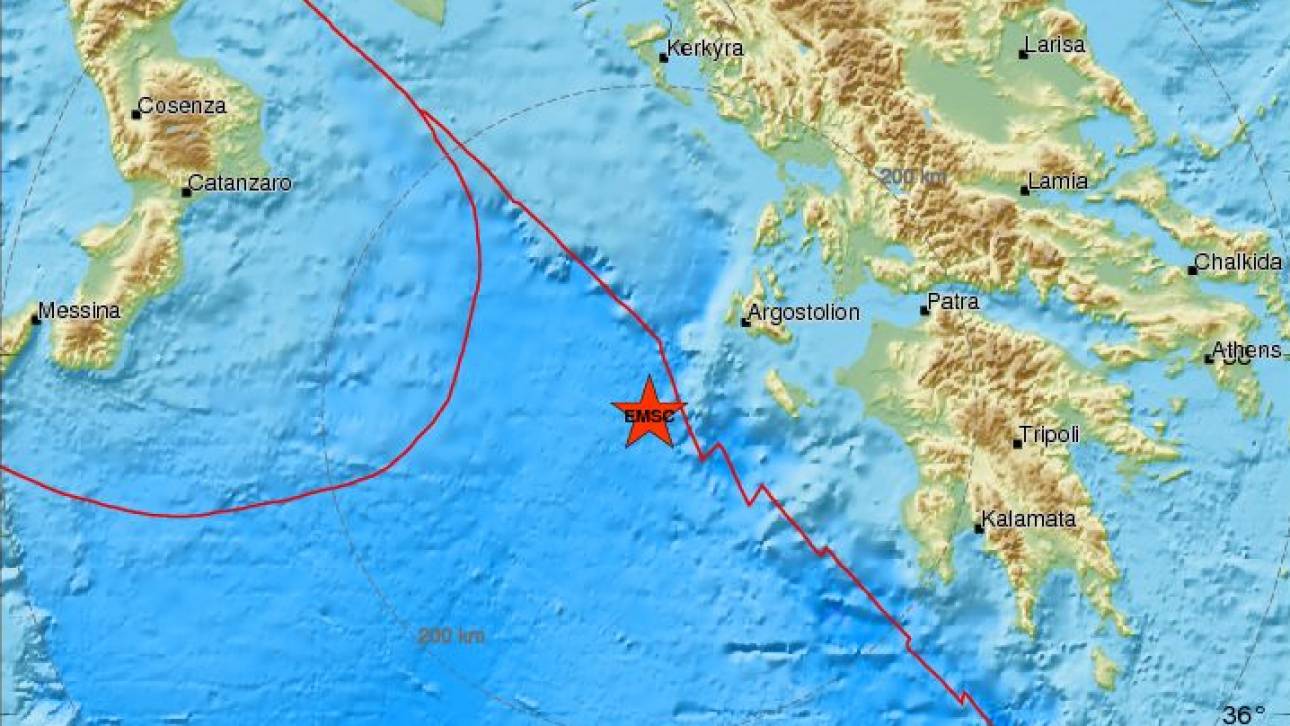 Σεισμός 4,3 Ρίχτερ δυτικά της Ζακύνθου