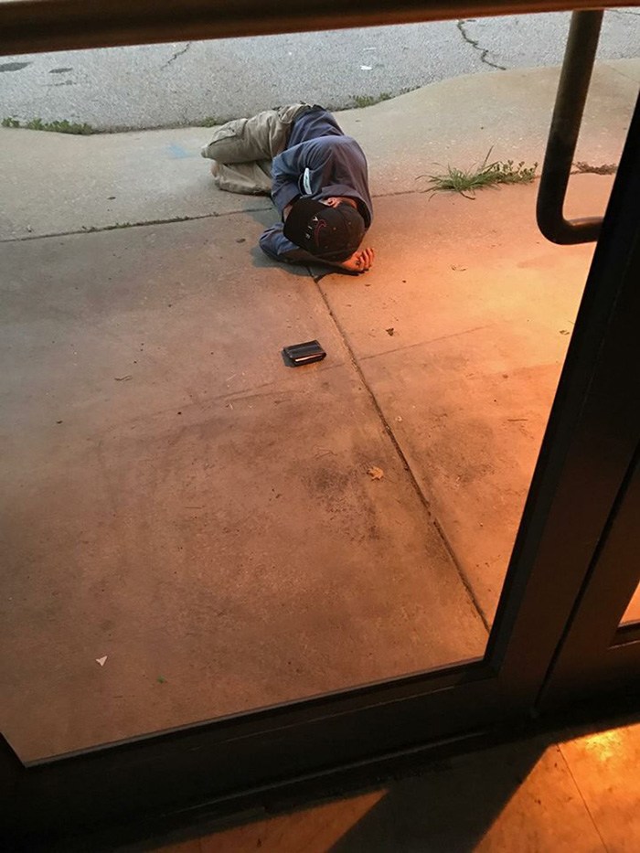 vklbh homeless man sleeping at shelter for dog