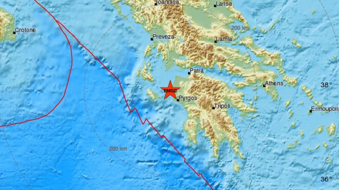 Σεισμός στην Ηλεία - Σεισμική δόνηση κοντά στην Κυλλήνη