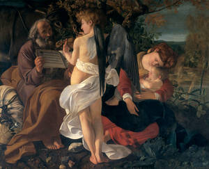 Άγγελος («Rest on the Flight into Egypt», Caravaggio, c.1597 / Galleria Doria Pamphilj, Ρώμη)