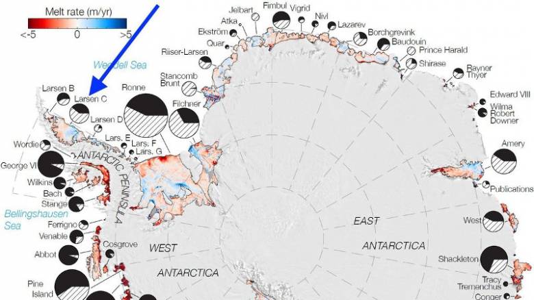 Ένα από τα δέκα μεγαλύτερα παγόβουνα είναι έτοιμο να αποκολληθεί από την Ανταρκτική