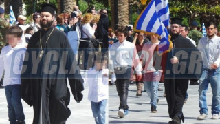 25η Μαρτίου: Ιερείς έκαναν παρέλαση στην Σύρο (pics&vid)