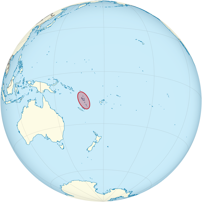 Vanuatu on the globe Polynesia centered.svg