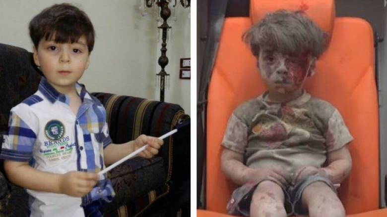 Ο πεντάχρονος Ομράν, το σύμβολο της Συρίας, παίζει με την οικογένειά του