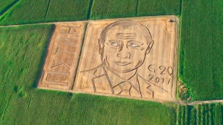 Ιταλός δημιούργησε ένα γιγάντιο πορτρέτο του Πούτιν στο χωράφι του (Pic+Vid)