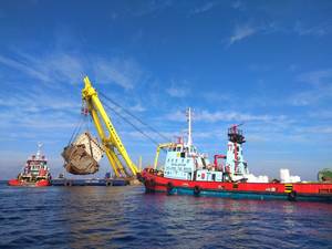 Άνδρος: Ανελκύστηκε το μεγαλύτερο κομμάτι του ναυαγίου του πλοίου «Cabrera»