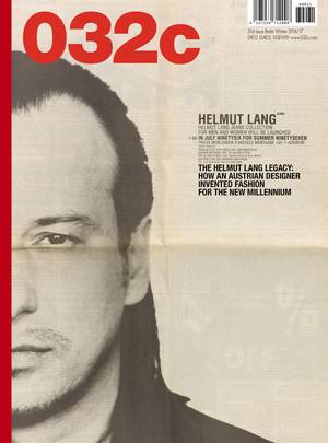 Ο εμβληματικός σχεδιαστής μόδας Helmut Lang το δεύτερο εξώφυλλο της έκδοσης