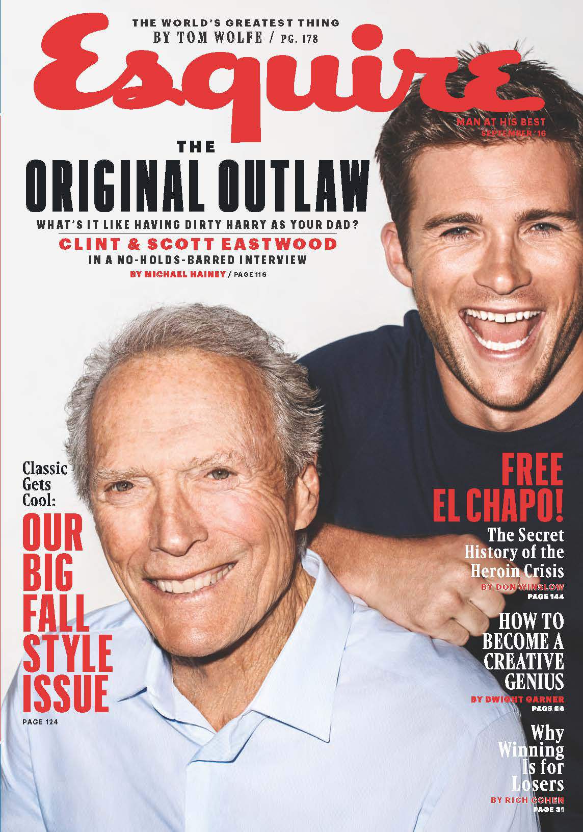 esquire september 2016 cover clint and scott eastwood