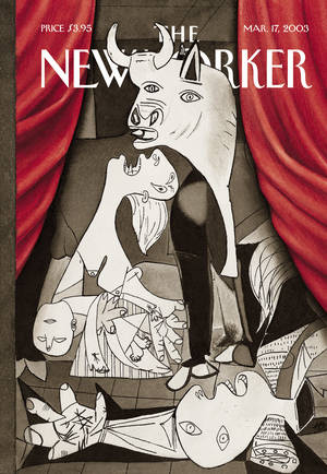 O πίνακας-κραυγή του Πικάσο έμπνευση για ακόμη ένα εξαιρετικό εξώφυλλο του περιοδικού New Yorker (2003) Γκουέρνικα: Οι κραυγές του Πικάσο σε έναν πίνακα με ιστορία
