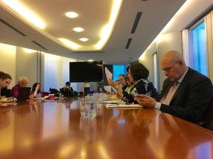 Η Ευρωβουλευτής Μαρία Σπυράκη στην ενημέρωση των ελλήνων δημοσιογράφων στις Βρυξέλλες