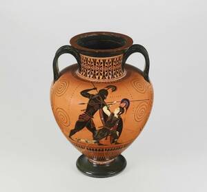 Ο Αχολλέας σκοτώνει τη βασίλισσα των Αμαζόνων, κεραμικό βάζο, Αθήνα, 530, π.Χ.