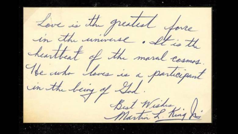 Ο Μάρτιν Λούθερ Κινγκ εξηγεί το νόημα της αγάπης σε ένα σπάνιο ιδιόχειρο σημείωμα