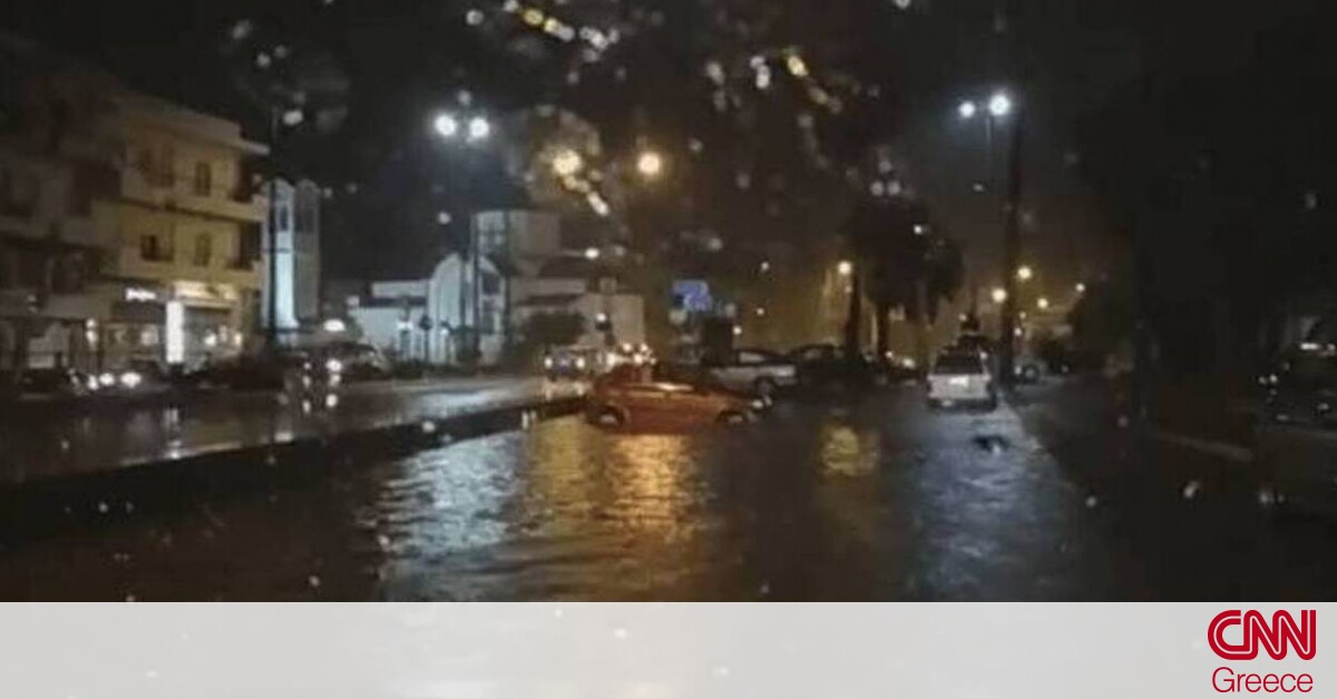 Κακοκαιρία: Πλημμύρισαν δρόμοι σε Ρέθυμνο και Ηράκλειο