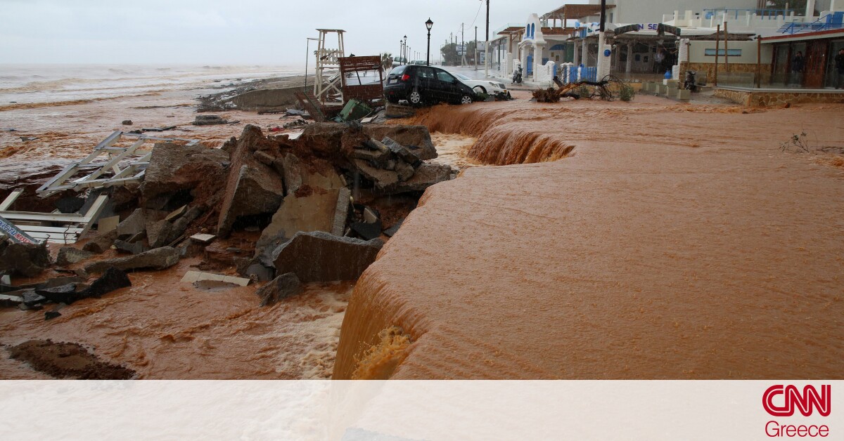 Κακοκαιρία: Εικόνες βιβλικής καταστροφής στην Κρήτη – Εκκένωση χωριού και ζημιές