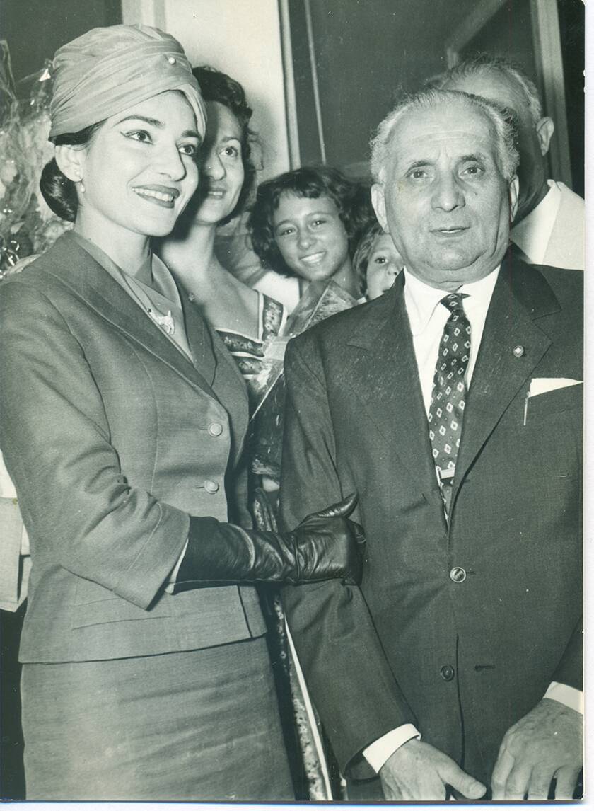 Η Μαρία Κάλλας με τον σύζυγό της Τζοβάνι Μπατίστα Μενεγκίνι