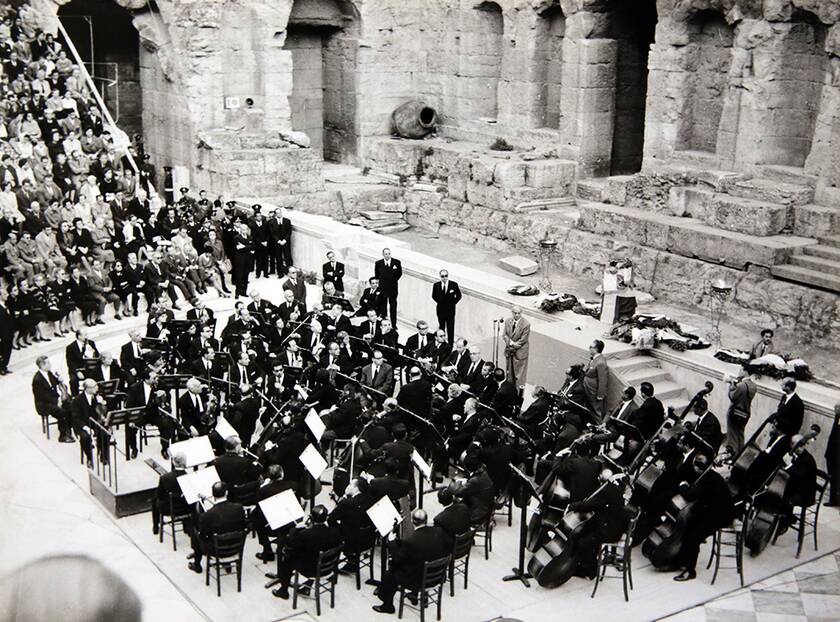 Συναυλία στο Ηρώδειο προς τιμή του Δ. Μητρόπουλου (1961)