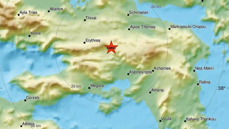 Σεισμός κοντά στη Θήβα - Αισθητός και στην Αθήνα