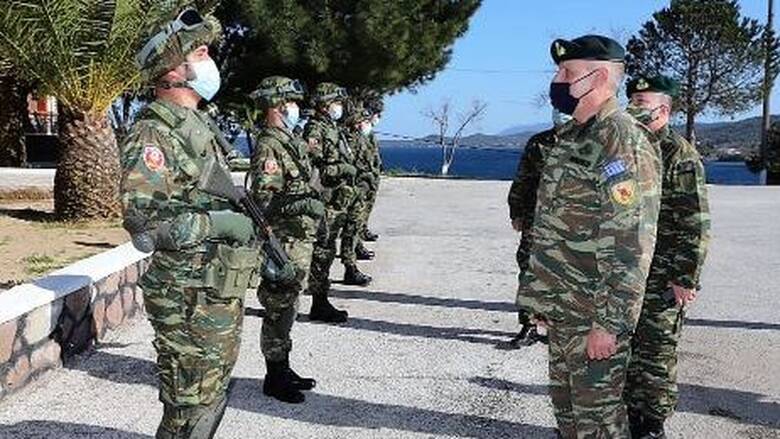 Επίσκεψη του αρχηγού ΓΕΕΘΑ σε φυλάκια και μονάδες των Ενόπλων Δυνάμεων στη Μυτιλήνη
