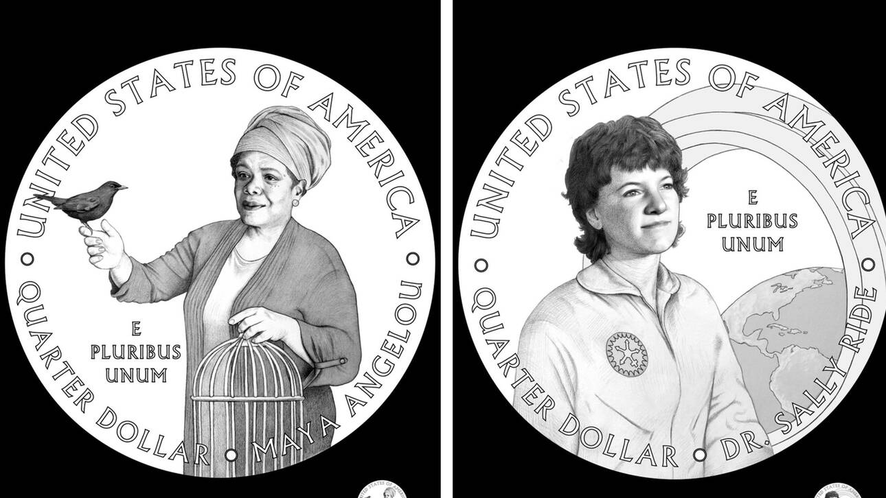 Η ποιήτρια Μάγια Αγγέλου και η αστροναύτης Σάλι Ράιντ σε νομίσματα των ΗΠΑ