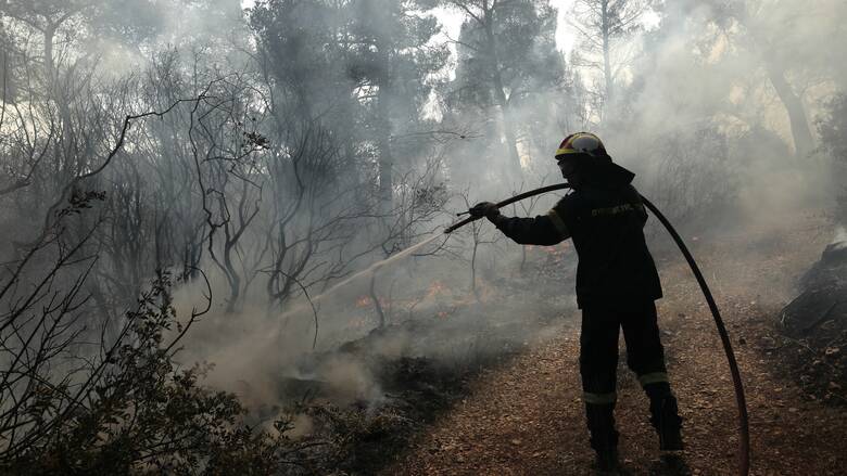 Οριοθετήθηκε η φωτιά στα Μέγαρα - Παραμένουν οι δυνάμεις της Πυροσβεστικής