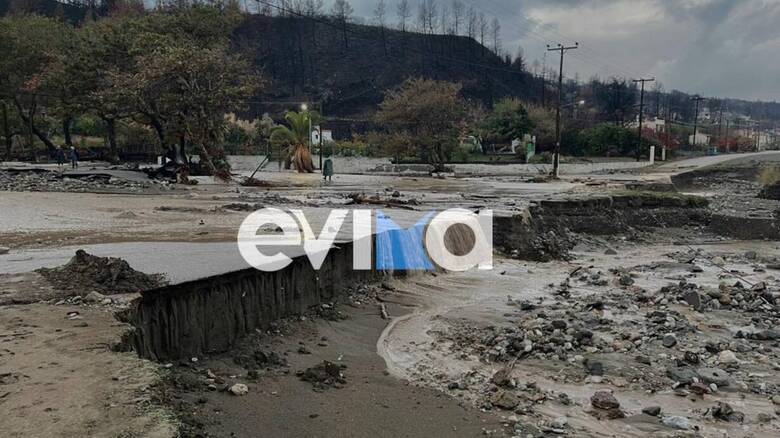 Κακοκαιρία «Αθηνά»: Εικόνες καταστροφής στη Βόρεια Εύβοια - Πλημμύρισαν σπίτια, υπερχείλισαν ποτάμια