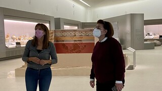 Η Λίνα Μενδώνη στο υπό κατασκευή Αρχαιολογικό Μουσείο των Χανίων