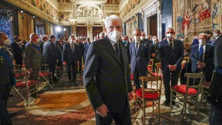 Ρώμη: Ο πρόεδρος Ματαρέλα στην λειτουργία της ουκρανικής καθολικής εκκλησίας Αγία Σοφία