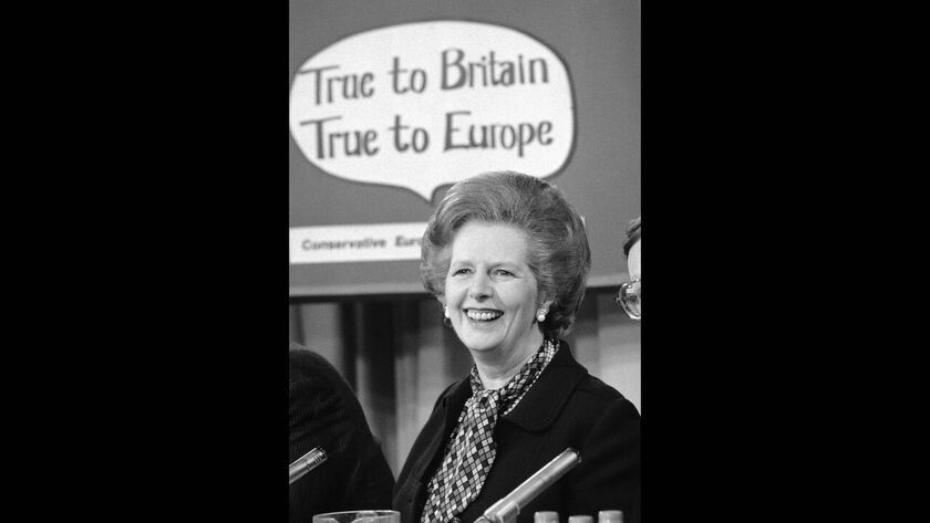 1984, Λονδίνο. Η Πρωθυπουργός της Βρετανίας, Μάργκαρετ Θάτσερ, κυρήσσει την έναρξη της προεκλογικής εξτρατείας του κόμματός της, εν όψει των Ευρωεκλογών που θα γίνουν στις 14 Ιουνίου.