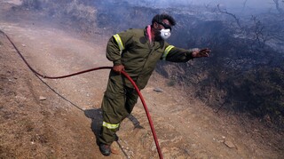 Φωτιά στην Παλλήνη: Επί τόπου ισχυρή δύναμη της πυροσβεστικής