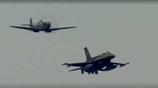 28η Οκτωβρίου: Το θρυλικό Spitfire MJ755 και ένα F-16 μαζί στον ουρανό της Θεσσαλονίκης
