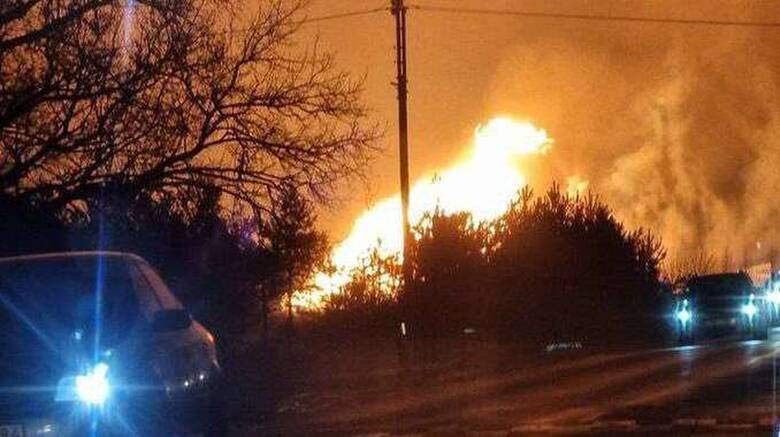 Λιθουανία: Μεγάλη έκρηξη στον αγωγό αερίου - Τα 50 μέτρα φθάνουν οι φλόγες