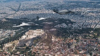 «Ηνίοχος-23»: Καρέ - καρέ η εντυπωσιακή πτήση μαχητικών πάνω από την Ακρόπολη